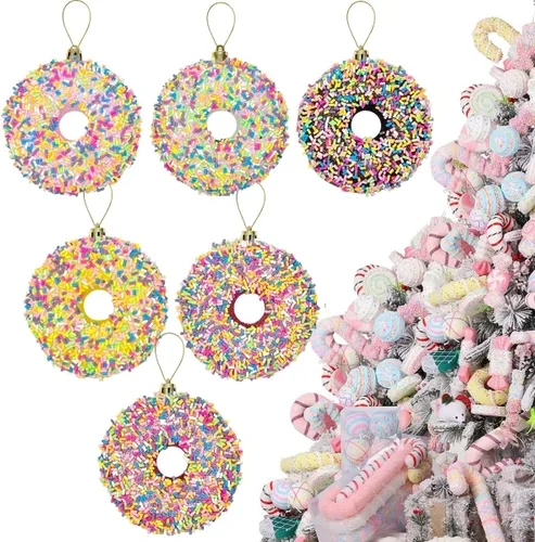 Miniatura 9 de LANGXUN 6 piezas Tierra de Dulces de Piruleta 2025 Navidad Cumpleaños Fiesta Boda Suministros Decoración, Adorno Colgante de Bastón de Caramelo