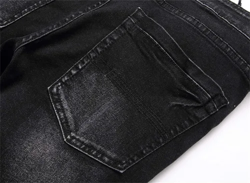 Miniatura 8 de AITITIA Jeans elásticos de ajuste regular rasgados para hombre
