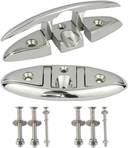 Marine Dock Cleats 5inch/6 inch Folding Boat Cleat 316 Stainless Steel Flip Up Cleats for Boat Kayak and Decoration of 2 pcs with Screws