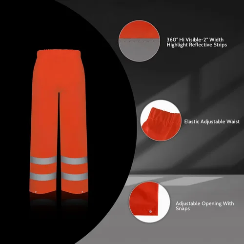 Miniatura 24 de TCCFCCT Chaqueta de lluvia de alta visibilidad para hombre, impermeable, abrigo de lluvia de alta visibilidad para hombres y mujeres con capucha