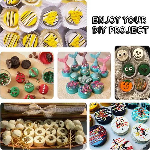 Miniatura 6 de Actvty - Moldes redondos para galletas cubiertas de chocolate, 3 moldes cilíndricos de silicona para caramelos, perfectos para reos cubiertos, hacer