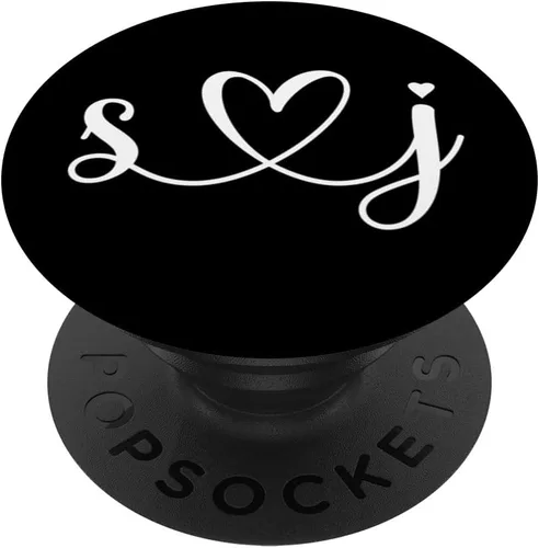 Miniatura 6 de S Love J Bride Boyfriend & Girlfriend Letra S y J Letter PopSockets MagSafe PopGrip para iPhone