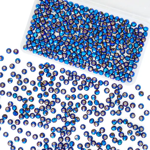 Miniatura 55 de 800 cuentas redondas de cristal de 0.236/0.396/0.394 pulgadas para joyas de bricolaje, ideales para pulseras, collares, colgantes y proyectos