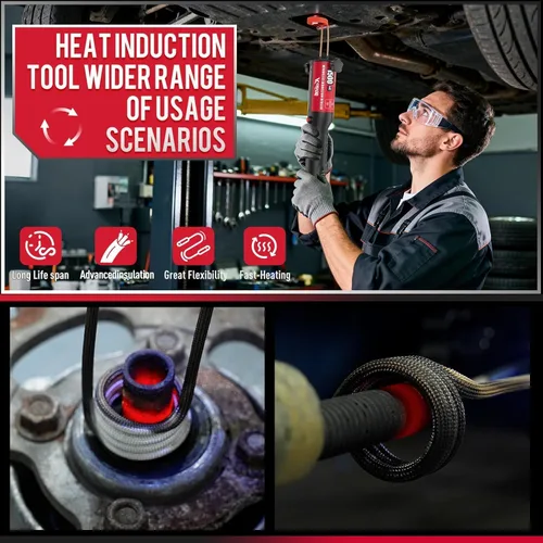 Miniatura 4 de Calentador de inducción de 1500 W 110 V, extracción de pernos, herramienta de calentador de inducción magnética de mano con 12 bobinas