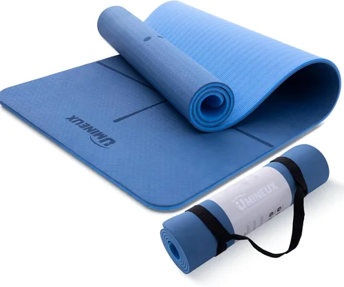 Miniatura 19 de UMINEUX Esterilla de yoga extra gruesa de 1/3 y 2/5 pulgadas antideslizante para mujeres, respetuosa con el medio ambiente, tapete de ejercicio