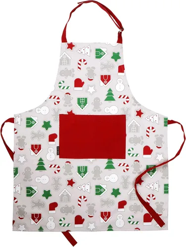 Miniatura 7 de AMOUR INFINI Juego de 4 delantales, toalla de cocina, guante de horno y soporte para ollas en un divertido diseño navideño Oeko-Tex 100% algodón