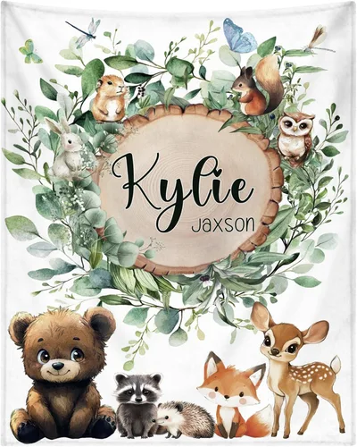Miniatura 14 de Manta de bebé personalizada para niños y niñas, manta de bebé personalizada ultra suave y acogedora con nombre para niños pequeños, manta de cama