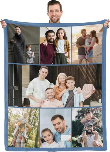 Miniatura 16 de Youltar Regalos para papá, manta personalizada con foto, regalos personalizados para el Día del Padre, regalos de cumpleaños para papá de parte