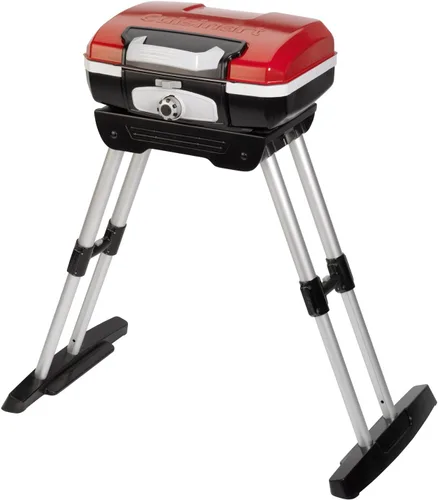 Parrilla de gas portátil Cuisinart Petite Gourmet con VersaStand, parrilla compacta portátil de propano, superficie de cocción de 150 pulgadas