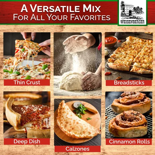 Miniatura 6 de Weisenberger Mezcla de masa de pizza – Mezcla de masa de pizza para pizza casera – Mezcla de harina de pizza para masa de pizza en cuestión