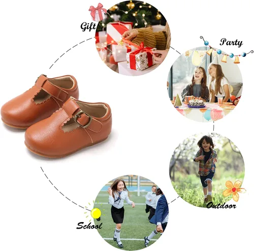 Miniatura 5 de Felix & Flora Zapatos de vestir planos Oxfords para niña pequeña, zapatos de princesa Mary Jane para fiesta escolar, zapatos de fiesta