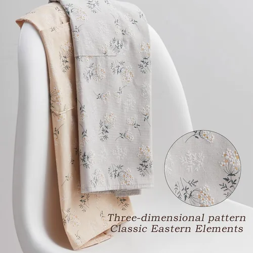 Miniatura 7 de Delantales para mujer con bolsillos, delantal de cocina de lino japonés, ajustable, ligero, transpirable, tela en relieve, para cocinar, hornear