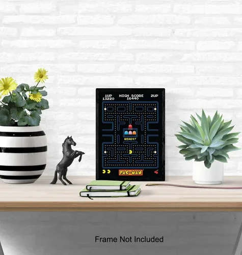 Miniatura 4 de YELLOWBIRD ART & DESIGN Pacman - Póster de juego de arcade, decoración de pared de 8 x 10 pulgadas, regalo único y genial para niños, hombres
