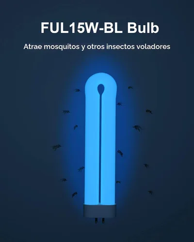 Miniatura 4 de Bombilla de repuesto para exterminador de insectos de 15 W con base de 4 pines, bombilla de tubo doble en forma de U Ful 15W-BL para exterminador