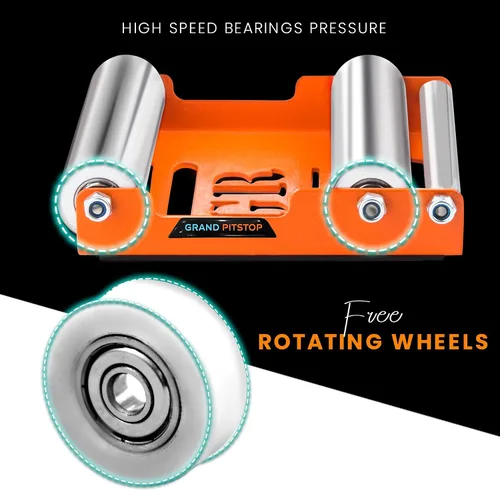 Miniatura 5 de Grand Pitstop Soporte de limpieza de ruedas para motocicletas - Reemplazo de soporte de paddock - Soporte rodillo de rueda para limpieza de Naranja