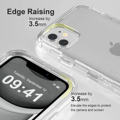 Miniatura 4 de Follaroma para iPhone 11, Funda Resistente a Prueba de Golpes, Protección Anti-Caída, Funda Protectora Transparente de Doble Capa Compatible