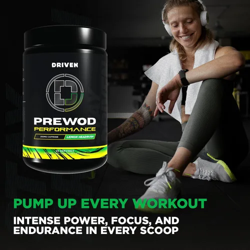 Miniatura 3 de Driven PREWOD - Bebida energética en polvo, 50 porciones, suplemento preentrenamiento con ingenio, aumenta la energía, la concentración, la fuerza