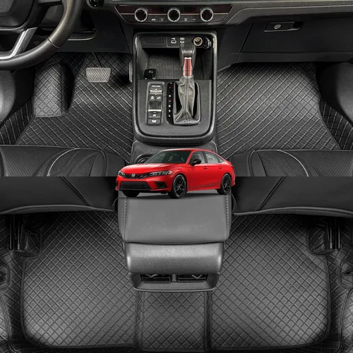 Miniatura 10 de EKR - Alfombrillas de suelo personalizadas para Honda Civic Sedan 2016-2021, alfombrilla de coche para la fila delantera y la segunda fila