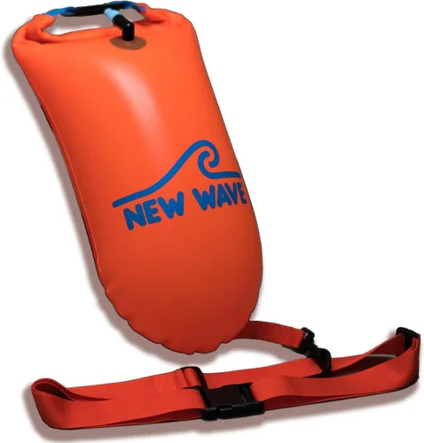 Miniatura 2 de New Wave Swim Buoy para nadadores y triatletas en aguas abiertas - Flotador ligero y visible para entrenamiento y carreras seguras - Nylon TPU