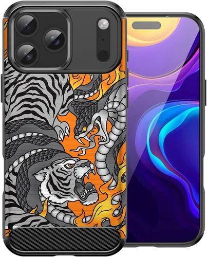 Miniatura 9 de CasesOnDeck - Funda compatible con Apple iPhone 17 Pro Max, diseño de TPU con patrón pictórico, flexible, delgada y elegante (casete retro)