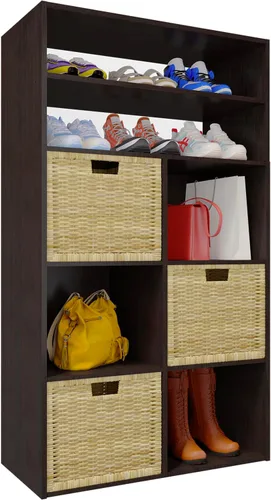 Miniatura 11 de PrimeZone Organizador de Almacenamiento Apilable de 6 Cubos: Estante de Cubos de Madera que se Ajusta a Contenedores Cúbicos - Estantería