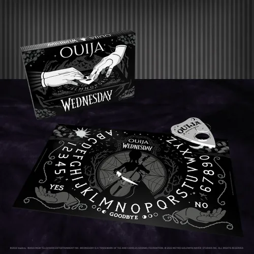 Miniatura 4 de Ouija: Miércoles Inspirado en la popular serie original Miércoles Juego de mesa clásico coleccionable Ouija Juego y mercancía con licencia