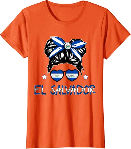 Miniatura 46 de Camiseta de El Salvador para Niñas Bandera Patrimonio Hispano Salvadoreño