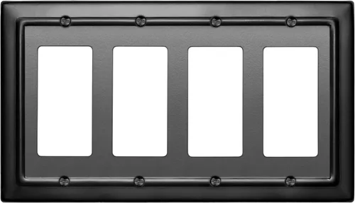 Miniatura 25 de Monarch Abode Placa de cubierta de interruptor de luz basculante – 4 placas de pared blancas decorativas arquitectónicas para tomacorrientes, placas