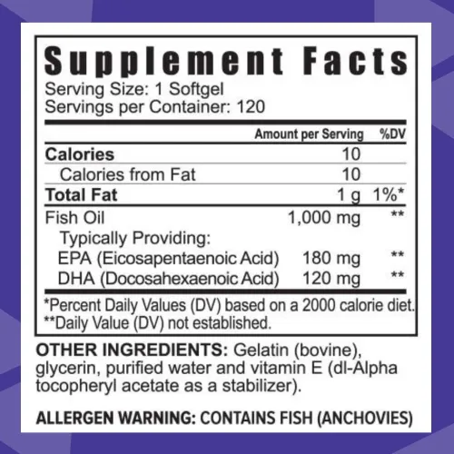 Miniatura 2 de Youngevity Projoba Omega - 1000 mg Omega-3 - Alta Potencia - 180 EPA y 120 DHA para promover la salud cerebral y cardíaca -120 cápsulas blandas