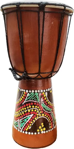 Miniatura 10 de Djembe decorativo de novedad de 6" de alto x 4" de ancho en la parte superior (Abstracto, 15.2 cm)