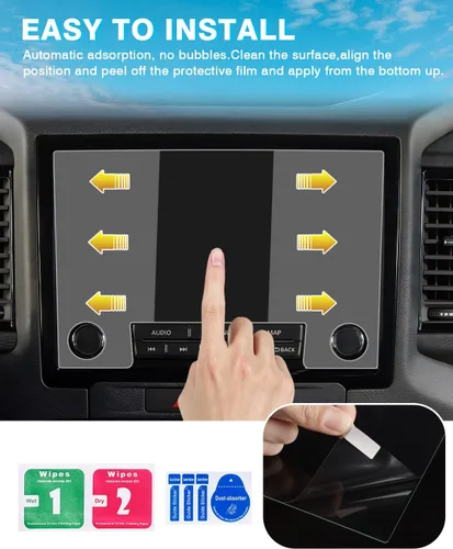 Miniatura 6 de Karltys Paquete de 2 protectores de pantalla para Nissan Frontier 2022-2024, accesorios de vidrio templado de 9 pulgadas, sin deslumbramiento ni