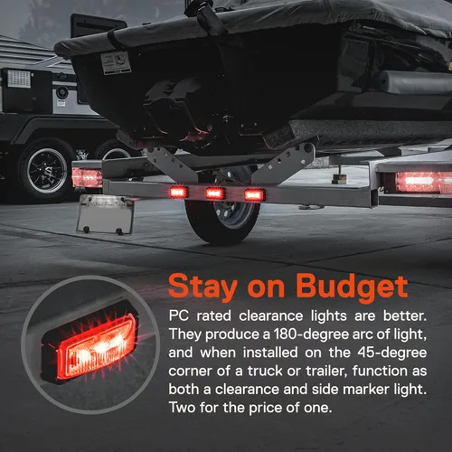 Miniatura 3 de TRUE MODS 2 piezas 2.5" Luz LED roja para remolque con bisel negro [DOT FMVSS 108] [SAE P2PC] [montaje superficial] [impermeable IP67] luces de Rojo