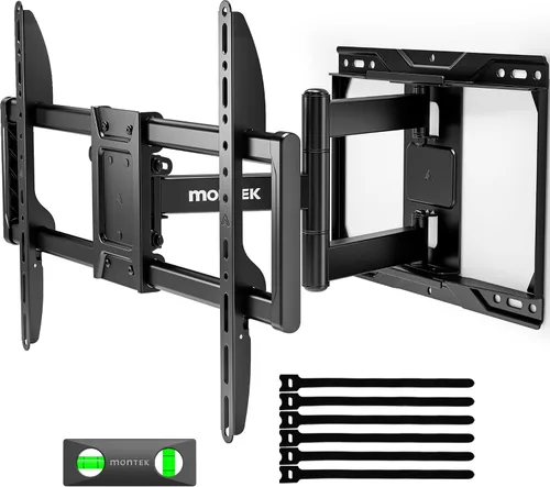 monTEK - Soporte de pared para TV de movimiento completo para televisores de 37 a 84 pulgadas, soporte de TV con brazos articulados, inclinación y