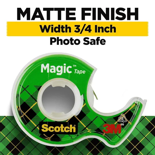 Miniatura 2 de Scotch Magic Tape, Dispensador recargable, 3/4" x 300", paquete de 3