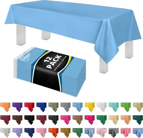 Miniatura 35 de Mantel de plástico de alta calidad - 54 in. x 108 pulgadas. Grandipity - Mantel rectangular (6 y 12 unidades), Agua (Aqua)