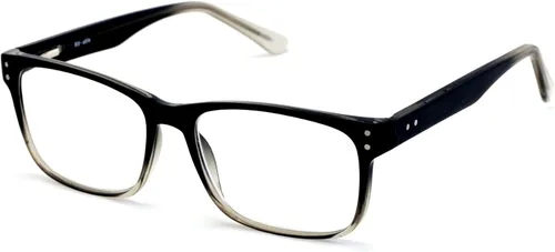 Gafas de lectura rectangulares de gran calidad para hombres grandes - Lector de calidad óptica de ajuste ancho negro (TT Black)
