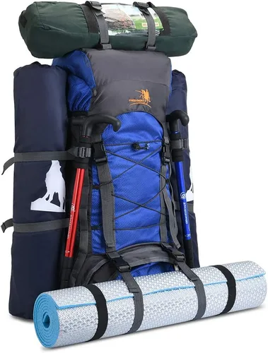 Miniatura 6 de Bseash Mochila impermeable de 60L con marco interno para senderismo, camping, con cubierta para lluvia, mochila grande para viajes al aire libre