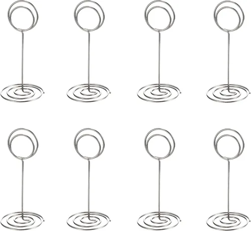 Miniatura 5 de Paquete de 20 soportes para números de mesa, tarjetero para fotos, para bodas, fiestas de cumpleaños Plata