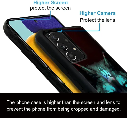 Miniatura 5 de CARLOCA Funda compatible con Samsung Galaxy A53 5G, diseño gráfico de identidad negro espiritual lobo, a prueba de golpes, antiarañazos