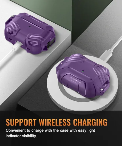 Miniatura 6 de MOBOSI Funda para AirPods Pro 3 con cerradura, compatible con AirPod de 3ª generación [compatible con MagSafe], carcasa rígida de grado militar