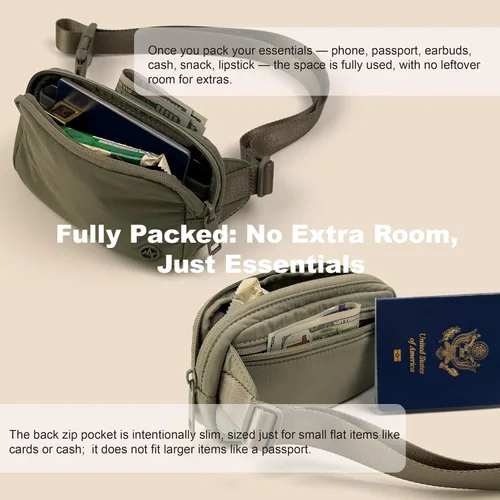 Miniatura 5 de Pander Mini bolsa para cinturón Ultra compacta, se adapta a teléfonos de 6.7 pulgadas, lápiz labial, auriculares, esenciales, pequeño bolso cruzado