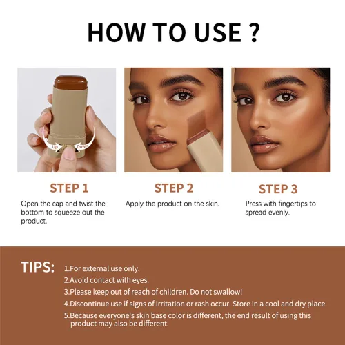 Miniatura 5 de Un bálsamo de belleza 3 en 1combining, suero de belleza, tinte para la piel, suero hidratante teñido sólido, base de contorno facial para mujeres
