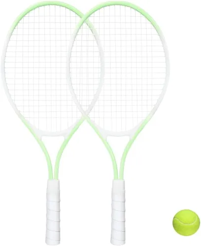 Miniatura 6 de Raqueta de tenis infantil para 2 jugadores, adecuada para principiantes, raqueta ligera de 27 pulgadas para niños, adecuada para niños y niñas, Azul