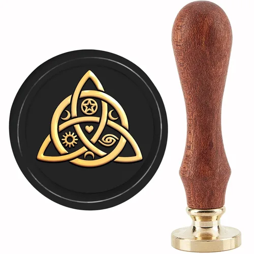 Miniatura 18 de CRASPIRE Sello de cera de conejo, sello de conejo, luna, rosa, sello de cobre, 1.181 in, cabeza de latón extraíble retro con mango de madera