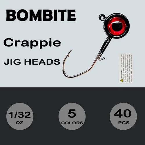 Miniatura 4 de Paquete de 40 Cabezas de Jig para Crappie, Jigs de Crappie Cabezas de Jig de Pesca Anzuelo Señuelo Cabezas de Jigs de Pesca para Pesca de Lubina