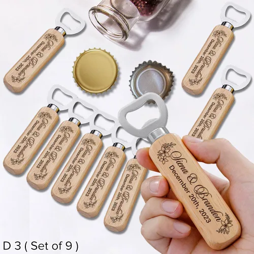 Miniatura 5 de Abrebotellas personalizados, nombres de pareja personalizados de madera y abridores de fecha para regalo de boda, regalos ideales para boda