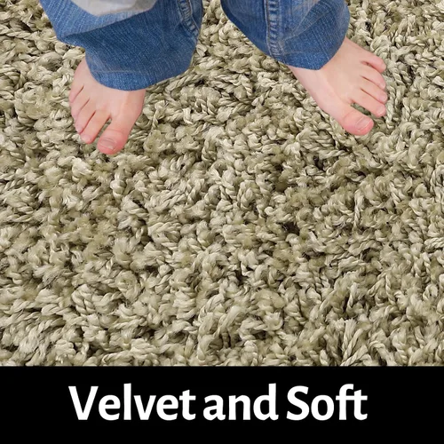 Miniatura 3 de Fashionwu Alfombra grande esponjosa de 5 x 8 pies, alfombra de felpa para sala de estar, guardería, antideslizante, alfombra mullida para decoración