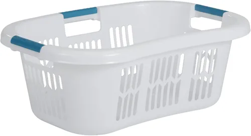 Rubbermaid - Cesta de ropa sucia XL Hip-Hugger 2.1-bushel, color blanco para almacenamiento de ropa/baño/dormitorio/armario del hogar