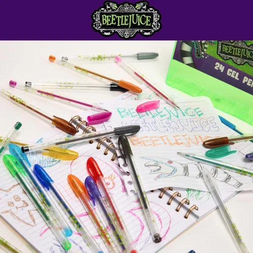 Miniatura 6 de Innovative Designs Beetlejuice - Juego de bolígrafos de gel para niños, paquete de 24 con bolígrafos de gel con purpurina, bonitos bolígrafos