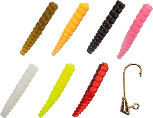Miniatura 3 de Leland's Lures Trout Magnet - Kit de 85 mini imanes de 85 piezas, incluye 70 cuerpos de larva y 15 ganchos de tamaño 14, para pesca con mosca